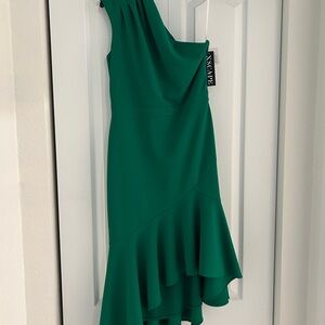 Xscape One-Shoulder Emerald Dress